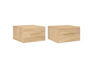 8720845946364 - Vidaxl - 2er-Set Wand-NachttischeBeistelltische Sonoma-Eiche 35x35x20 cm 8720845946364 - Vidaxl - 2er-Set Wand-NachttischeBeistelltische Sonoma-Eiche 35x35x20 cm