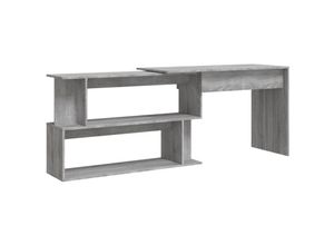 8720286976296 - Bonnevie - Eckschreibtisch Grau Sonoma 200x50x76 cm Holzwerkstoff vidaXL239671