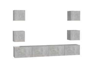 8720286573761 - Bonnevie - 6-tlg TV-Schrank-SetTV-Möbel Betongrau Holzwerkstoff vidaXL