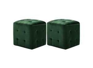 8719883724546 - Bonnevie - Pouf 2 Stk Grün 30x30x30 cm Samtstoff vidaXL248692