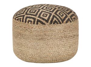 8718475735304 - Bonnevie - Handgefertigter Sitzpuff Schwarz 45 x 30 cm Jute vidaXL168188