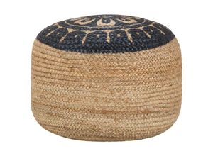 8718475735311 - Bonnevie - Handgefertigter Sitzpuff Blau 45 x 30 cm Jute vidaXL337825