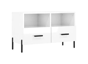 8720845426514 - Bonnevie - TV-SchrankTV-Möbel Hochglanz-Weiß 80x36x50 cm Holzwerkstoff vidaXL