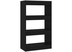 8720286843222 - Bonnevie - Bücherregal RaumteilerBücherschrank Schwarz 60x30x103 cm Holzwerkstoff vidaXL