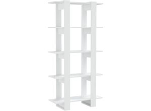 8720286842713 - Bonnevie - Bücherregal RaumteilerBücherschrank Weiß 80x30x160 cm Holzwerkstoff vidaXL