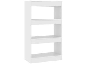 8720286843215 - Bonnevie - Bücherregal RaumteilerBücherschrank Weiß 60x30x103 cm Holzwerkstoff vidaXL