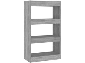 8720286844342 - Bonnevie - Bücherregal RaumteilerBücherschrank Grau Sonoma 60x30x103 cm Holzwerkstoff vidaXL