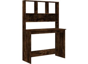 8720845693411 - Bonnevie - Schreibtisch mit Regal Räuchereiche 102x45x148 cm Holzwerkstoff vidaXL101168