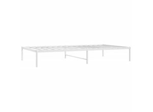 8720845721510 - Bonnevie - BettgestellSchlafzimmerbett Metall Weiß 107x203 cm vidaXL