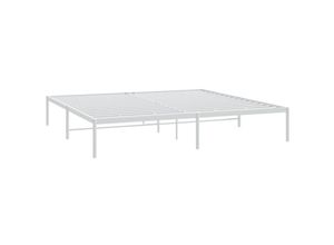 8720845721626 - Bonnevie - BettgestellSchlafzimmerbett Metall Weiß 200x200 cm vidaXL