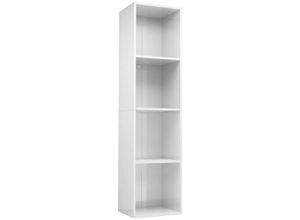 8719883673110 - Bonnevie - Bücherregal TV-SchrankTV-Möbel Hochglanz-Weiß 36x30x143cm Holzwerkstoff vidaXL