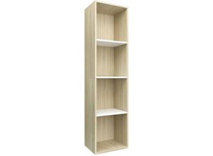 8719883673103 - Vidaxl - Bücherregal TV-Schrank Weiß Sonoma-Eiche 36x30x143 cm 59425