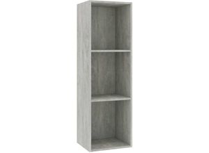 8719883673004 - Bonnevie - Bücherregal TV-Schrank Betongrau 36x30x114 cm Holzwerkstoff vidaXL55738