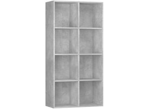 8719883673189 - Bonnevie - Bücherregal SideboardKommode Betongrau 66×30×130 cm Holzwerkstoff vidaXL