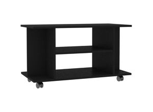 8719883673516 - TV-Schrank mit Rollen Schwarz 80x40x45 cm Holzwerkstoff vidaXL - Schwarz