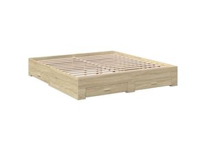 8721102620119 - Bettgestell mit Schubladen Sonoma-Eiche 200x200cm Holzwerkstoff vidaXL163488 8721102620119 - Bettgestell mit Schubladen Sonoma-Eiche 200x200cm Holzwerkstoff vidaXL163488