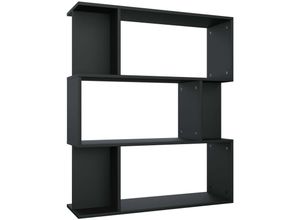 8719883672434 - Bonnevie - Bücherregal RaumteilerBücherschrank Schwarz 80x24x96 cm Holzwerkstoff vidaXL