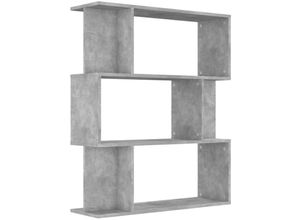 8719883672465 - Bonnevie - Bücherregal RaumteilerBücherschrank Betongrau 80x24x96 cm Holzwerkstoff vidaXL