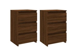 8720286932384 - Bonnevie - Nachttische 2 Stk Braun Eiche 40x35x625 cm Holzwerkstoff vidaXL818458