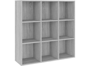 8720286954348 - Bonnevie - Bücherschrank Grau Sonoma 98x30x98 cm vidaXL23170