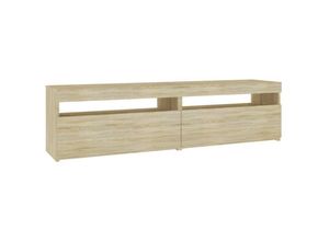 8720286218082 - Bonnevie - TV-Schränke 2 Stk TV-Möbel mit LED-Leuchten Sonoma-Eiche 75x35x40 cm vidaXL