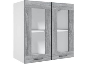 8720286931868 - Bonnevie - Hängeschrank Glas Grau Sonoma 60x31x60 cm Holzwerkstoff vidaXL129438