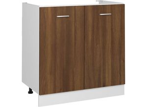 8720286954744 - Vidaxl - Spülenunterschrank Braun Eiche-Optik 80x46x815cm Holzwerkstoff 775089