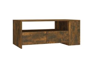 8720286967324 - Bonnevie - Couchtische Kaffeetisch Räuchereiche 102x55x42 cm Holzwerkstoff vidaXL