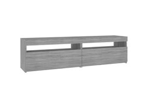 8720286931912 - Bonnevie - TV-SchrankTV-Möbel mit LED-Leuchten 2 Stück Grau Sonoma 75x35x40 cm vidaXL