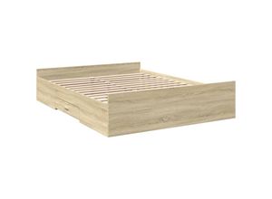 8721102619489 - Bettgestell mit Schubladen Sonoma-Eiche 140x200cm Holzwerkstoff Vidaxl 370275