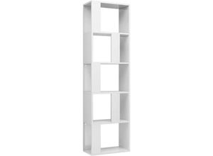 8719883672755 - Bonnevie - Bücherregal RaumteilerBücherschrank Hochglanz-Weiß 45x24x159cm Holzwerkstoff vidaXL