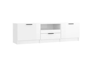 8720286965696 - Bonnevie - TV-SchrankTV-Möbel Hochglanz-Weiß 140x35x40 cm Holzwerkstoff vidaXL