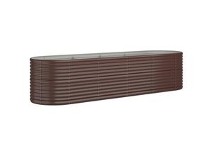 8720286856635 - Bonnevie - HochbeetBlumenkasten Pulverbeschichteter Stahl 296x80x68 cm Braun vidaXL