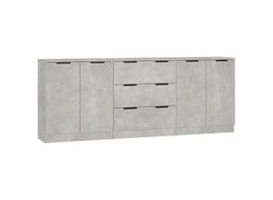 8720287122432 - Bonnevie - 3-tlg Sideboard-SetKommode Betongrau Holzwerkstoff vidaXL