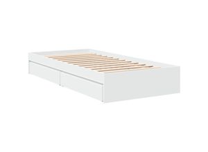 8721102623660 - Vidaxl - Bettgestell mit Schubladen Weiß 75x190 cm Holzwerkstoff Weiß 8721102623660 - Vidaxl - Bettgestell mit Schubladen Weiß 75x190 cm Holzwerkstoff Weiß