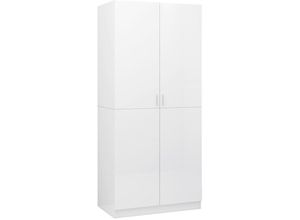 8719883740331 - Kleiderschrank Hochglanz-Weiß 90x52x200 cm Holzwerkstoff vidaXL - Weiß