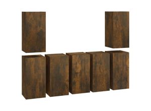 8720287158615 - Bonnevie - TV-Schränke 7 Stk TV-Möbel Räuchereiche 305x30x60 cm Holzwerkstoff vidaXL