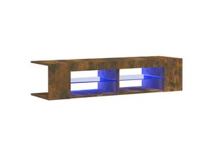 8720286977675 - Bonnevie - TV-SchrankTV-Möbel mit LED-Leuchten Räuchereiche 135x39x30 cm vidaXL