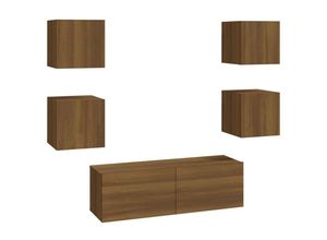 8720287158301 - Bonnevie - TV-Wandschrank TV-Schrank -Set Braun Eichen-Optik Holzwerkstoff vidaXL