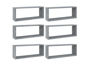 8720286956090 - Bonnevie - Würfelregale 6 Stk Grau Sonoma 60x15x23 cm Holzwerkstoff vidaXL208192