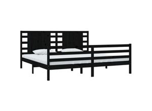 8720287030577 - Vidaxl - MassivholzbettSchlafzimmerbettDoppelbett Schwarz Kiefer 200x200 cm