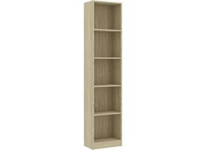 8719883787534 - Bücherregal，Standregal 5 Fächer Sonoma-Eiche 40x24x175 cm Holzwerkstoff vidaXL