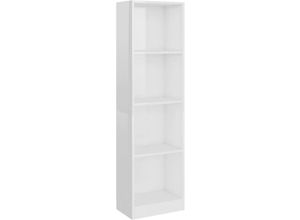 8719883787473 - Bonnevie - BücherregalStandregal 4 Fächer Hochglanz-Weiß 40x24x142 cm Holzwerkstoff vidaXL