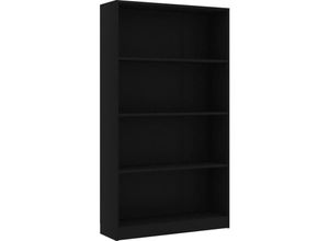 8719883815237 - Bücherregal，Standregal 4 Fächer Schwarz 80x24x142 cm Holzwerkstoff vidaXL