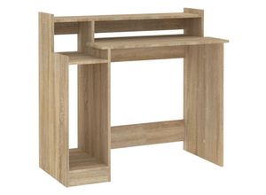 8720287078395 - Bonnevie - ComputertischSchreibtisch mit LEDs Sonoma-Eiche 97x45x90 cm Holzwerkstoff vidaXL