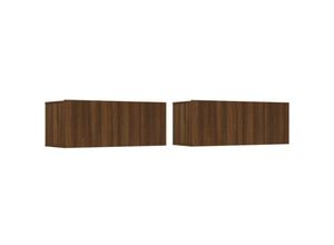 8720287087458 - Bonnevie - TV-Schränke 2 Stk TV-Möbel Braun Eichen-Optik 80x30x30 cm Holzwerkstoff vidaXL