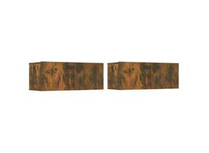 8720287087434 - Bonnevie - TV-Schränke 2 Stk TV-Möbel Räuchereiche 80x30x30 cm Holzwerkstoff vidaXL