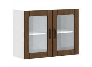 8721158422002 - Vidaxl - Küchen-Hängeschrank mit Glastür Lucca Braun Eichen-Optik 428122