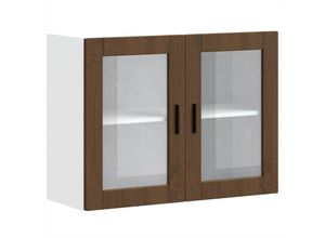 8721158424402 - Vidaxl - Küchen-Hängeschrank mit Glastür Porto Braun Eichen-Optik 106373