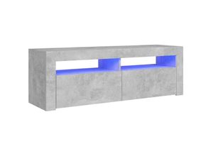 8720286217245 - Bonnevie - TV-Schrank mit LED-Beleuchtung Betongrau 120x35x40 cm vidaXL82327